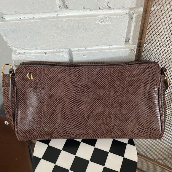 Vintage Ganson Brown leather Crossbody Bag New - Picture 11 of 11